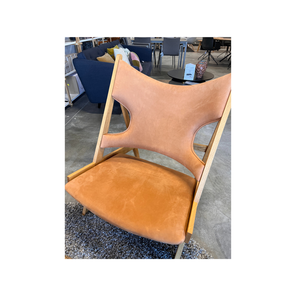 Udstillingsmodel AUDO knitting lounge chair, cognac