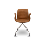 Bent Hansen Primum Chair w/ arms Castors stainless frame
